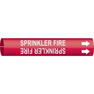 BRADY 4127-A Pipe Marker Sprinkler Fire 3/4 To 1-3/8 In | AC9HZM 3GTW4
