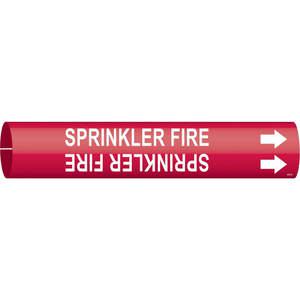 BRADY 4127-D Pipe Marker Sprinkler Fire Red 4 To 6 In | AC9JCP 3GUG3