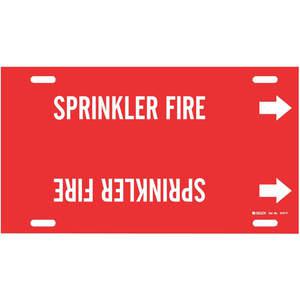 BRADY 4127-H Pipe Marker Sprinkler Fire Red 10 To 15 In | AE4KWJ 5LFK4