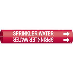 BRADY 4128-D Pipe Marker Sprinkler Water Red 4 To 6 In | AE9AAE 6GV16