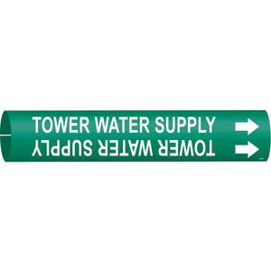 BRADY 4144-A Pipe Marker Tower Water Supply 3/4 To 1-3/8 | AE3ZJX 5GXX2