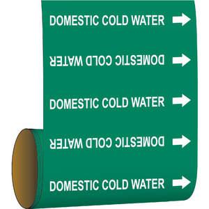 BRADY 41458 Pipe Marker Domestic Cold Water Green | AF4RDQ 9GEE9