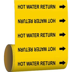 BRADY 41465 Pipe Marker Hot Water Return Yellow | AF4HNK 8XCE4