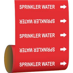 BRADY 15593 Pipe Marker Sprinkler Water Red | AF4GJX 8VXV8