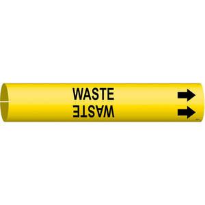 BRADY 4151-B Pipe Marker Waste Yellow 1-1/2 To 2-3/8 In | AE3ZKL 5GXY7