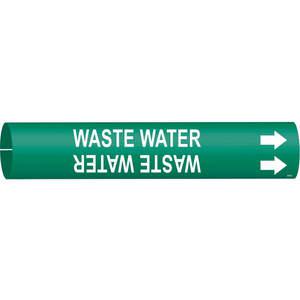 BRADY 4153-C Pipe Marker Waste Water 2-1/2 To 3-7/8 In | AF4EYQ 8UL01