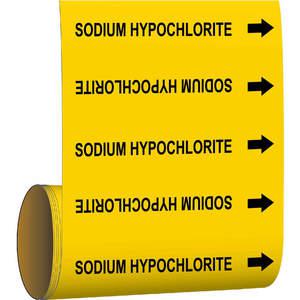 BRADY 41575 Pipe Marker Sodium Hypochlorite Yellow | AF4VGX 9LEC2