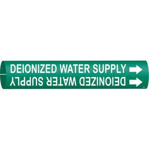 BRADY 4173-A Pipe Marker Deionized Water Supply Green | AF3TWQ 8CX10