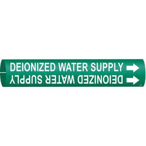 BRADY 4173-B Pipe Marker Deionized Water Supply Green | AF4CJP 8PLY0