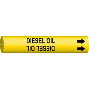 BRADY 4174-A Pipe Marker Diesel Oil Y 3/4 To 1-3/8 In | AF6ABY 9TYU1