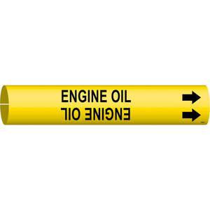 BRADY 4180-D Pipe Marker Engine Oil Yellow 4 To 6 In | AF4LKH 9ADP8