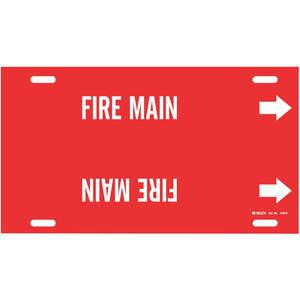 BRADY 4185-H Pipe Marker Fire Main Red 10 To 15 In | AF4CKU 8PME8
