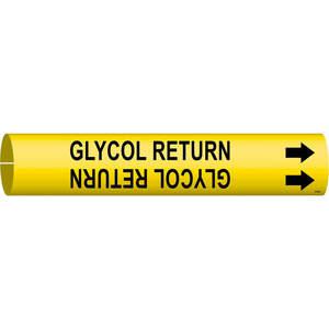 BRADY 4189-B Pipe Marker Glycol Return 1-1/2 To 2-3/8 In | AE3ZPU 5GYA1