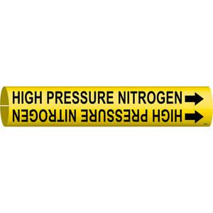 BRADY 4195-A Pipe Marker High Pressure Nitrogen Yellow | AF4EYC 8UKX9