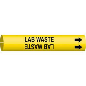 BRADY 4226-B Pipe Marker Lab Waste Y 1-1/2 To 2-3/8 In | AF4EJH 8TPD9