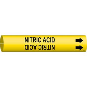 BRADY 4247-C Pipe Marker Nitric Acid Y 2-1/2 To 3-7/8 In | AF4EYD 8UKY0