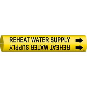 BRADY 4267-B Pipe Marker Reheat Water Supply Yellow | AF3TRE 8CVX4