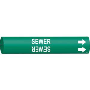 BRADY 4272-B Pipe Marker Sewer Green 1-1/2 To 2-3/8 In | AF4VJU 9LEW1