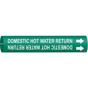 BRADY 4317-A Pipe Marker Domestic Hot Water Return Green | AE3ZRF 5GYE6