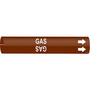 BRADY 4322-C Pipe Marker Gas Brown 2-1/2 To 3-7/8 In | AC9JCH 3GUF5