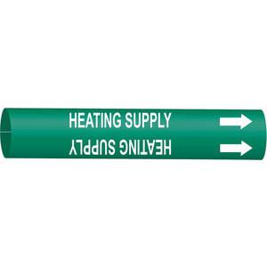 BRADY 4326-G Pipe Marker Heating Supply Green 8 To 9-7/8 In | AE4LDW 5LGD5