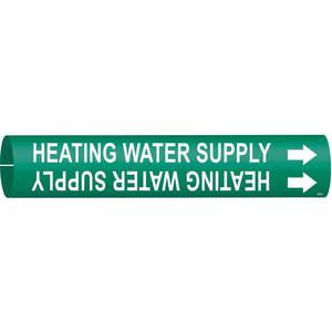 BRADY 4328-C Pipe Marker Heating Water Supply Green | AE4KHV 5LEE6