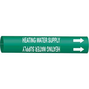 BRADY 4328-H Pipe Marker Heating Water Supply 10 To 15 In | AE4LED 5LGE2