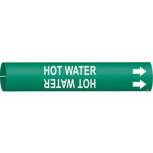 BRADY 4335-C Pipe Marker Hot Water Green 2-1/2 To 3-7/8 In | AC9JCJ 3GUF6