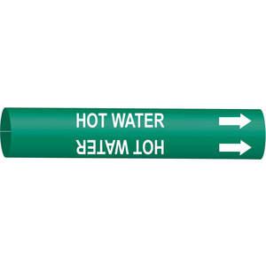 BRADY 4335-F Pipe Marker Hot Water Green 6 To 7-7/8 In | AE4LEH 5LGE6