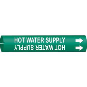 BRADY 4338-A Pipe Marker Hot Water Supply 3/4 To 1-3/8 In | AC9HZT 3GTX1