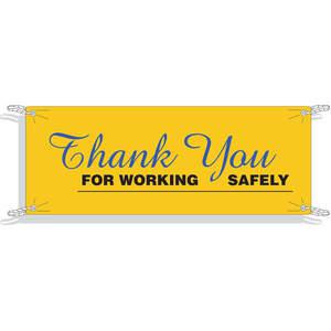 BRADY 50911 Safety Banner 42 x 120in Vinyl Text Eng | AE2TGJ 4ZH06