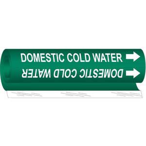 BRADY 5673-I Pipe Marker Domestic Cold Water Green | AA6MRG 14H825
