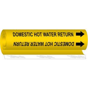 BRADY 5676-O Pipe Marker Domestic Hot Water Return Y | AA6MRT 14H835