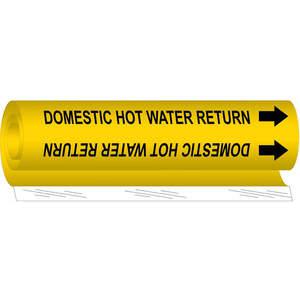 BRADY 5676-II Pipe Marker Domestic Hot Water Return Y | AA6MRR 14H834