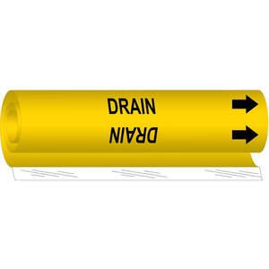 BRADY 5679-II Pipe Marker Drain Yellow 2-1/2 To 7-7/8 In | AE9WUC 6N419