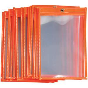 BRADY 56942 Shop Envelope 9 x 6 Inch Fluorescent Orange Plastic - Pack Of 25 | AA7HHY 15Y763