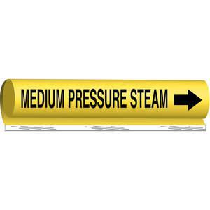 BRADY 5723-II Pipe Marker Medium Pressure Steam Yellow | AA6MWD 14H915