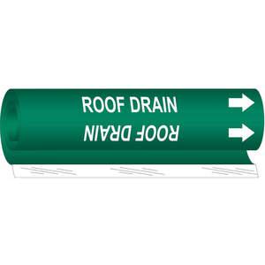 BRADY 5754-II Pipe Marker Roof Drain Green 2-1/2 To 7-7/8 In | AA6MYN 14H970