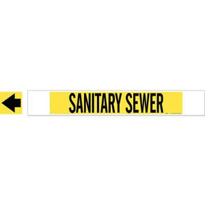BRADY 5755-HPHV Pipe Marker Sanitary Sewer Y 8 Inch Or Greater | AA6MYQ 14H972