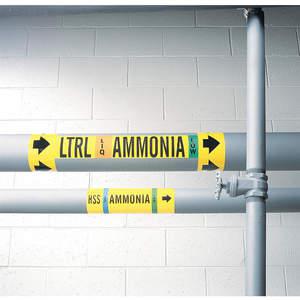 BRADY 90435 Ammoniak-Rohrmarkierer Liter 1 bis 2-1/2 Zoll – 4er-Pack | AF4RWF 9HV70