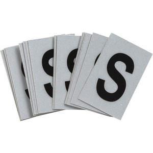 BRADY 5900-S Letter Label S Black On Silver 1-1/2 Inch Height PK25 | AH4ZLY 35TA23