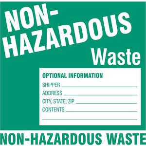 BRADY 60447 Hazardous Waste Label Semi-Glss Paper PK100 | AG9KTW 20TD82
