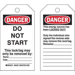 BRADY 65446 Danger Tag 5-3/4 x 3 Inch Cardstock - Pack Of 25 | AA7HCZ 15Y647