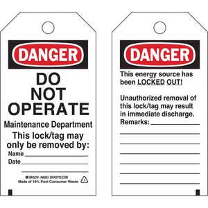 BRADY 65503 Danger Tag 5-1/2 x 3 Inch Hd Polyester - Pack Of 25 | AE6HYV 5T823