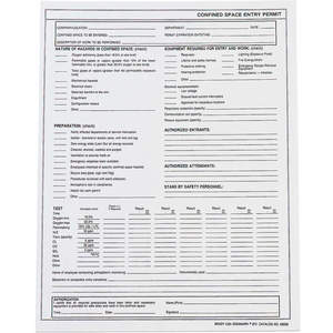 BRADY 65936 Confined Space Entry Permits Paper PK25 | AF6ZVR 20RX94