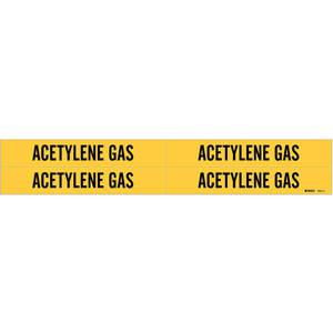 BRADY 7001-4 Pipe Marker Acetylene Gas Y 3/4 To 2-3/8 In | AE2ZLP 5ACD1