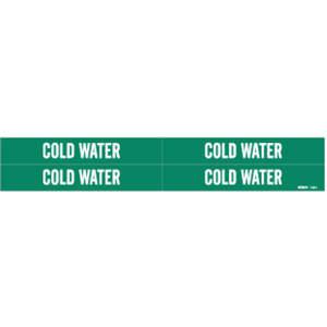 BRADY 7055-4 Pipe Marker Cold Water Green 3/4 To 2-3/8 In | AD9JJY 4T580