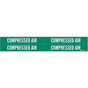 BRADY 7059-4 Pipe Marker Compressed Air Green 3/4 To 2-3/8 In | AD9JKB 4T583