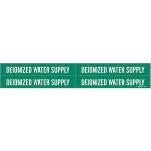 BRADY 7075-4 Pipe Marker Deionized Water Supply Green | AE2ZRP 5ACV0