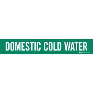 BRADY 7084-1 Pipe Marker Domestic Cold Water Green | AE9TFA 6M560